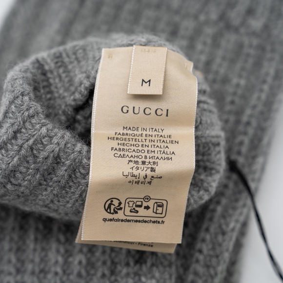 size M Gucci Knit Cashmere Leg Warmers Grey - Picture 5 of 8